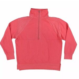 PINK Victoria’s Secret Quarter Zip Pullover Reverse Fleece Detail
